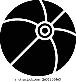 The icon of a beach ball represents a game or sport during summer and is related to the theme of vacation, tourism, summer or beach events.