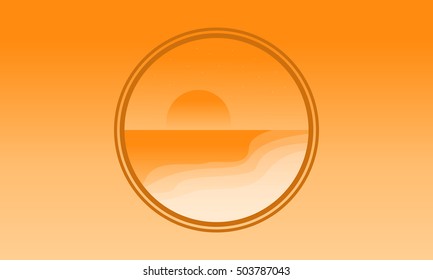 Icon beach landscape of silhouette vector illustration