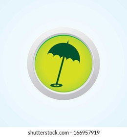 Icon of Beach Parasol on button.