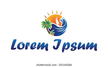 Icon beach and recreational activities