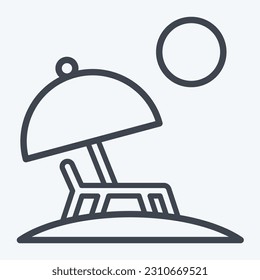 Icon Beach. related to Hawaii symbol. line style. simple design editable. vector