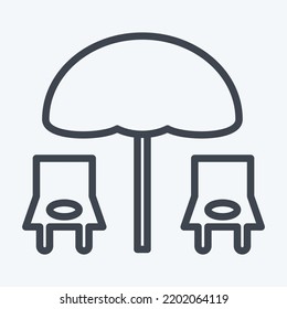 Icon Beach. suitable for City Park symbol. line style. simple design editable. design template vector. simple illustration