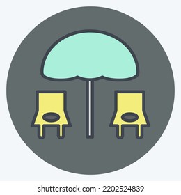 Icon Beach. suitable for City Park symbol. color mate style. simple design editable. design template vector. simple illustration