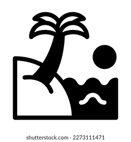 Icon beach, umbrella, sea, sun, chair, relax Holyday. editable file and color.
