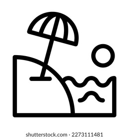 Icon beach, umbrella, sea, sun, chair, relax Holyday. editable file and color.