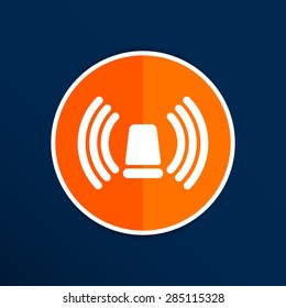 icon beacon siren isolated caution police white medical.