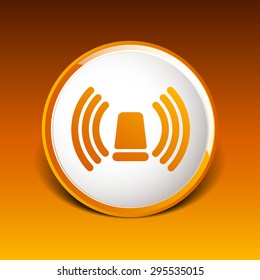 icon beacon siren isolated caution police white medical.