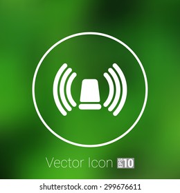 icon beacon siren isolated caution police white medical.
