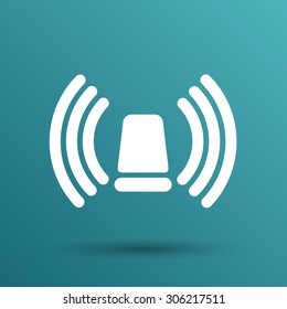icon beacon siren isolated caution police white medical.