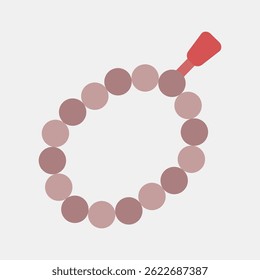 Contas de ícone. Budismo e elementos vesak. Ícone em estilo plano.