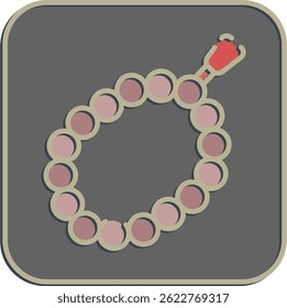 Icon beads. Buddhism and vesak elements. Icon in embossed style.