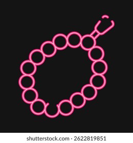 Icon beads. Buddhism and vesak elements. Icon in neon style.