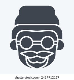 Icon Beanne. related to Hipster symbol. glyph style. simple design editable. simple illustration