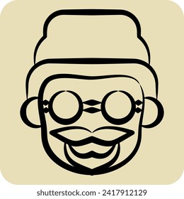 Icon Beanne. related to Hipster symbol. hand drawn style. simple design editable. simple illustration