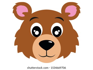 Icon of Bear Face. Animals. Vector Bear Face