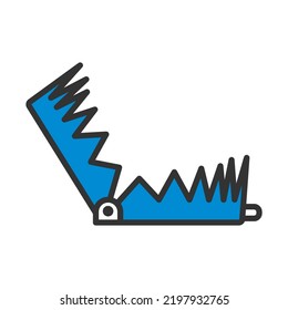 Icon Of Bear Hunting Trap. Editable Bold Outline With Color Fill Design. Vector Illustration.