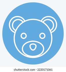 Icon Bear. related to Animal Head symbol. blue eyes style. simple design editable. simple illustration. cute. education