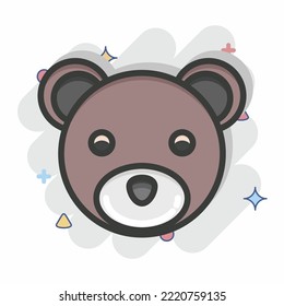 Icon Bear. related to Animal Head symbol. Comic Style. simple design editable. simple illustration. cute. education