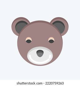 Icon Bear. related to Animal Head symbol. flat style. simple design editable. simple illustration. cute. education
