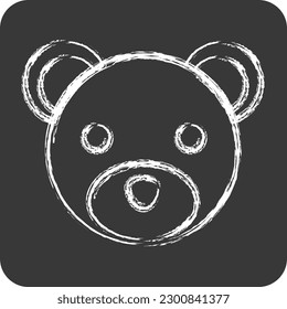 Icon Bear. related to Animal Head symbol. chalk Style. simple design editable. simple illustration. cute. education