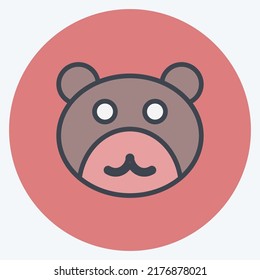 Icon Bear. suitable for Animal symbol. color mate style. simple design editable. design template vector. simple symbol illustration