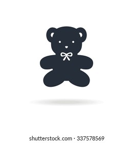 icon of bear toy. Icon for birthday  or another special day, for children shop. Vector illustration