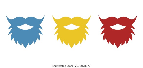 icon of a beard with a mustache, vector illustration on a white background, vector illustration