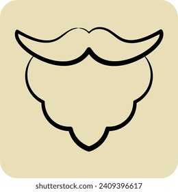 Icon Beard. related to Ireland symbol. hand drawn style. simple design editable. simple illustration