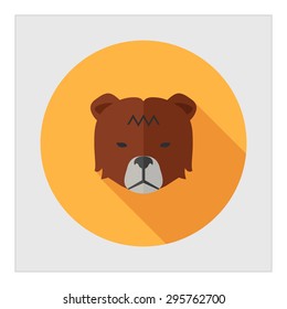 Icon of bear's head as stock market trend