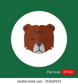 Icon of bear's head as stock market trend