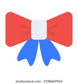 Icon of beautiful decorative bow in flat vector design