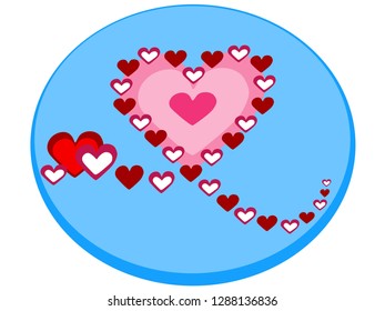 Icon of a beautiful heart that is formed with smaller hearts in the shape of a vector model 2