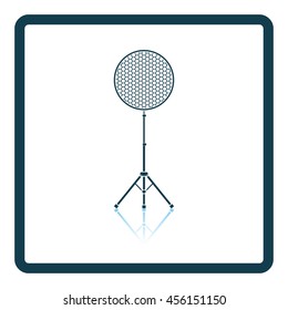 Icon of beauty dish flash. Shadow reflection design. Vector illustration.
