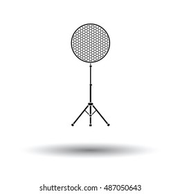 Icon of beauty dish flash. White background with shadow design. Vector illustration.