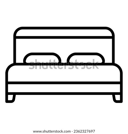 Icon of a bed for rest and a pair of pillows
