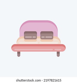 Icon Bed. suitable for Kids symbol. flat style. simple design editable. design template vector. simple illustration