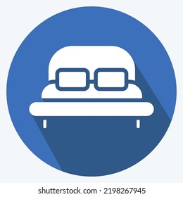 Cama de iconos. símbolo adecuado para niños. estilo de sombra larga. diseño simple editable. vector de plantilla de diseño. ilustración simple