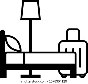 Icon of a bed and a suitcase
