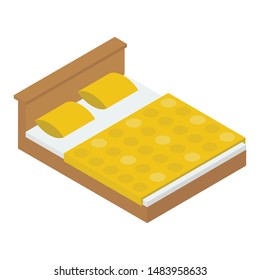 Icon of bedroom isometric design.