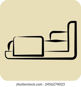 Icon Bedroom. related to Hotel Service symbol. hand drawn style. simple design illustration