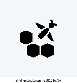 Icon Bee Farm. suitable for Bee Farm. Glyph Style. simple design editable. design template vector. simple illustration