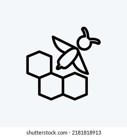 Icon Bee Farm. suitable for Bee Farm. Line Style. simple design editable. design template vector. simple illustration