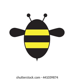  Icon bee isolated on white background. Vector illustration.