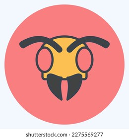 Icon Bee. related to Animal Head symbol. simple design editable. simple illustration