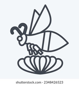 Icon Bee. related to Apiary symbol. line style. simple design editable. simple illustration