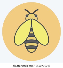 Icon Bee. suitable for animal symbol. color mate style. simple design editable. design template vector. simple symbol illustration