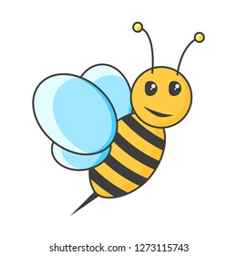 Icon bee. Vector illustration on white background