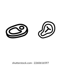 Symbol für schwarzen Rind-Umriss-Vektorgrafik