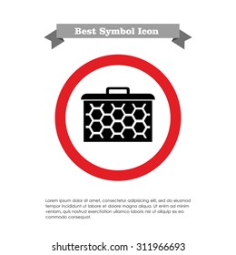 Icon of beehive frame with honeycomb