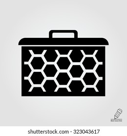 Icon of beehive frame with honeycomb